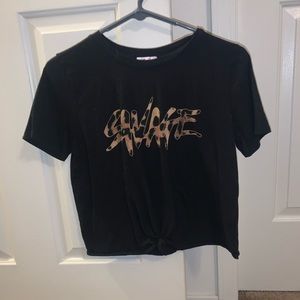 Forever 21 cropped tie shirt